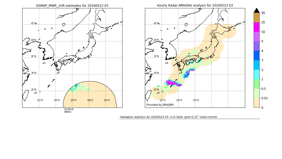 GSMaP MWR validation image. 2026/05/23 03