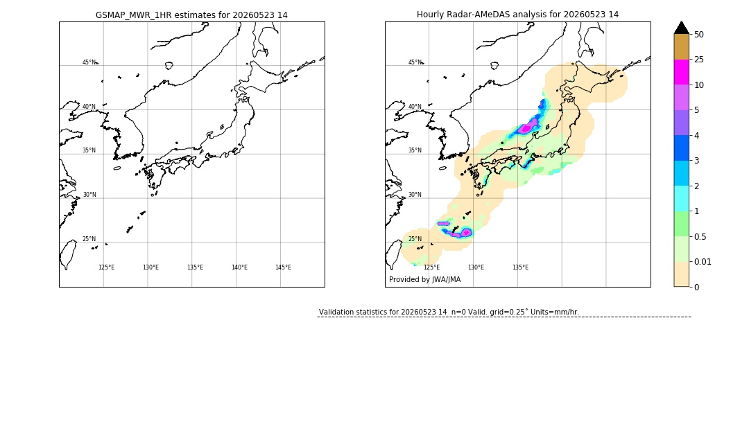 GSMaP MWR validation image. 2026/05/23 14