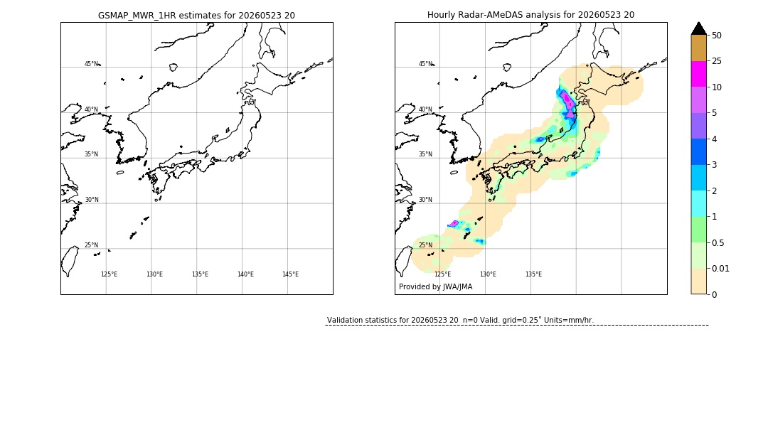GSMaP MWR validation image. 2026/05/23 20