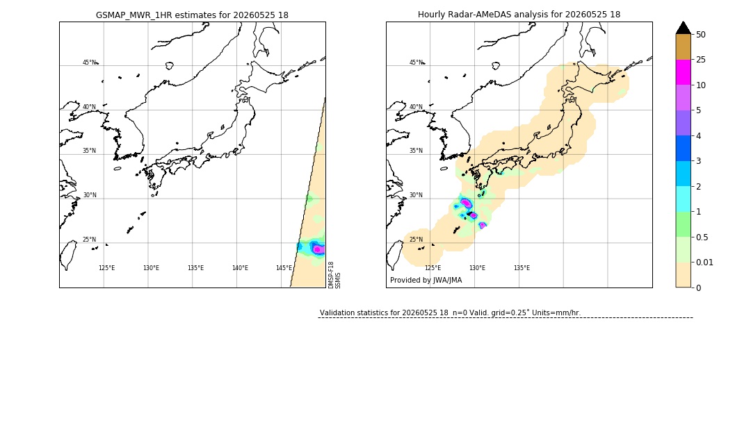 GSMaP MWR validation image. 2026/05/25 18