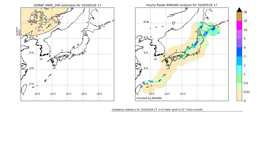GSMaP MWR validation image. 2026/05/28 17