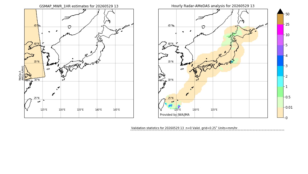 GSMaP MWR validation image. 2026/05/29 13