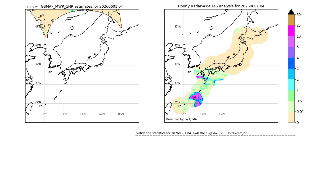 GSMaP MWR validation image. 2026/06/01 04