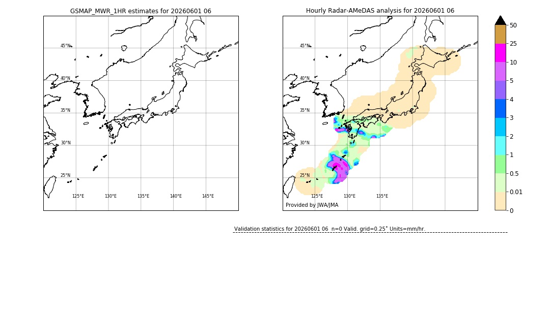 GSMaP MWR validation image. 2026/06/01 06