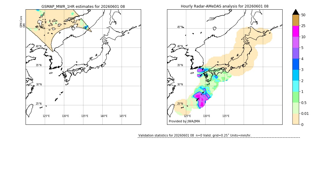 GSMaP MWR validation image. 2026/06/01 08