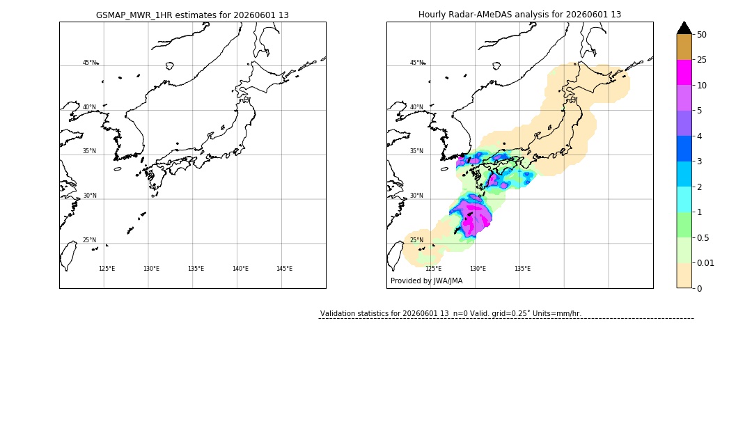 GSMaP MWR validation image. 2026/06/01 13