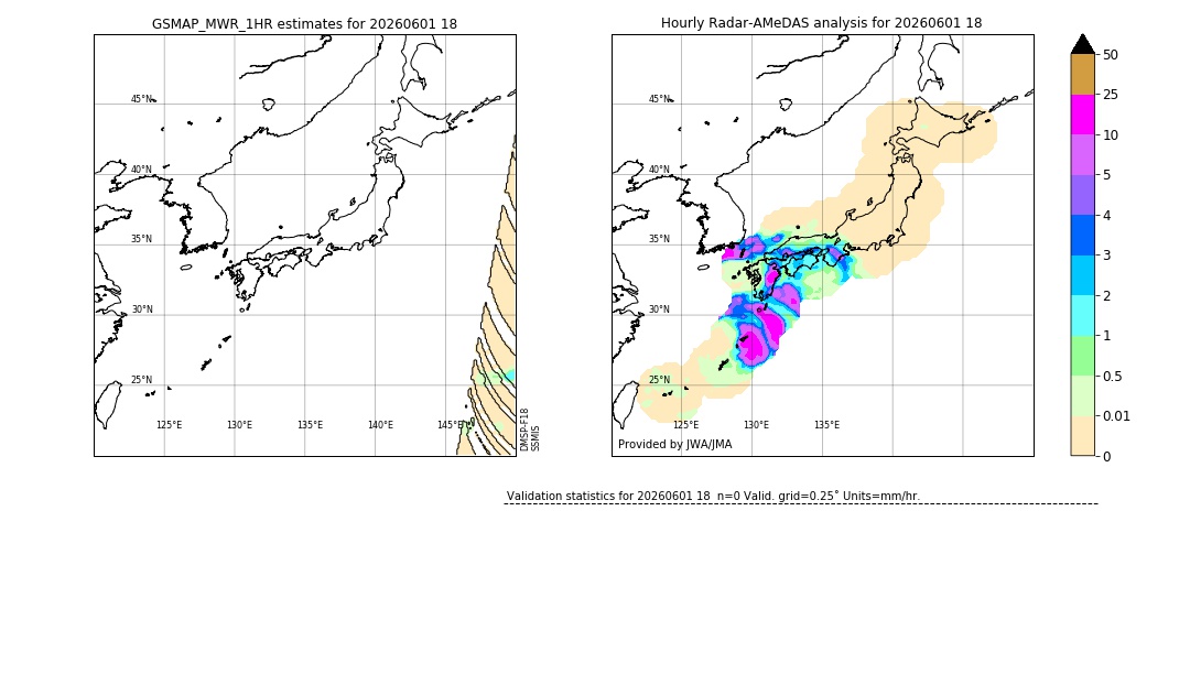 GSMaP MWR validation image. 2026/06/01 18