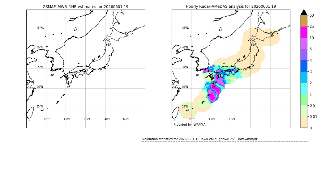 GSMaP MWR validation image. 2026/06/01 19
