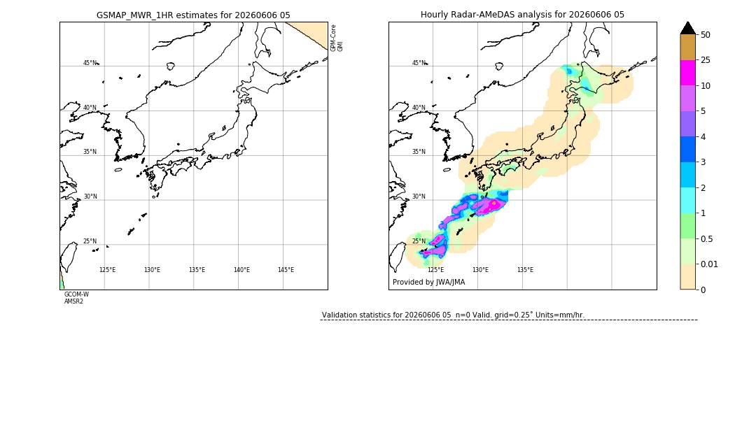 GSMaP MWR validation image. 2026/06/06 05