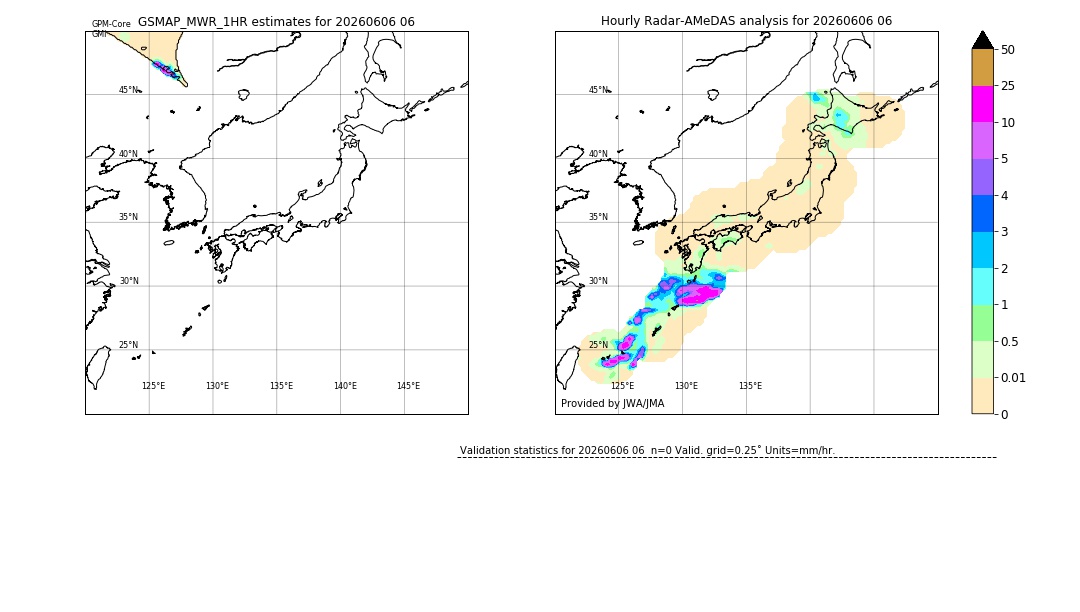GSMaP MWR validation image. 2026/06/06 06