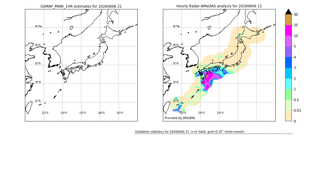 GSMaP MWR validation image. 2026/06/06 21