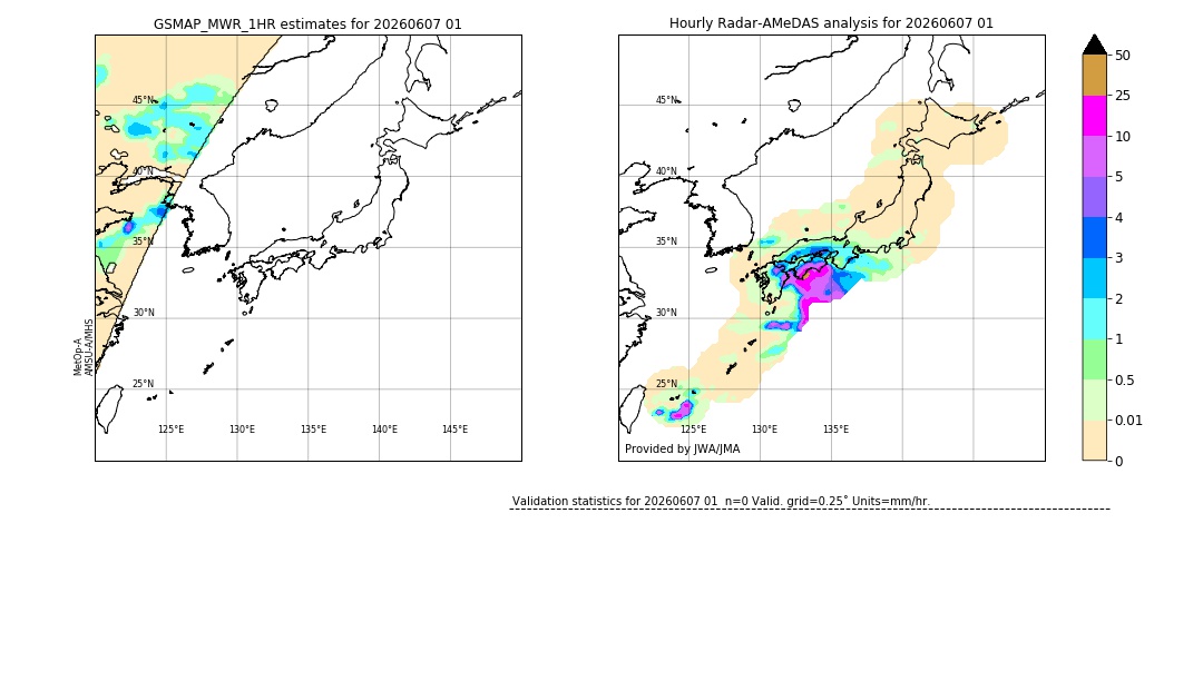 GSMaP MWR validation image. 2026/06/07 01