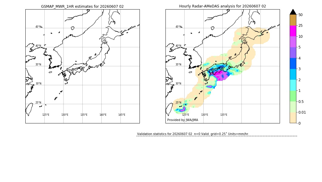 GSMaP MWR validation image. 2026/06/07 02
