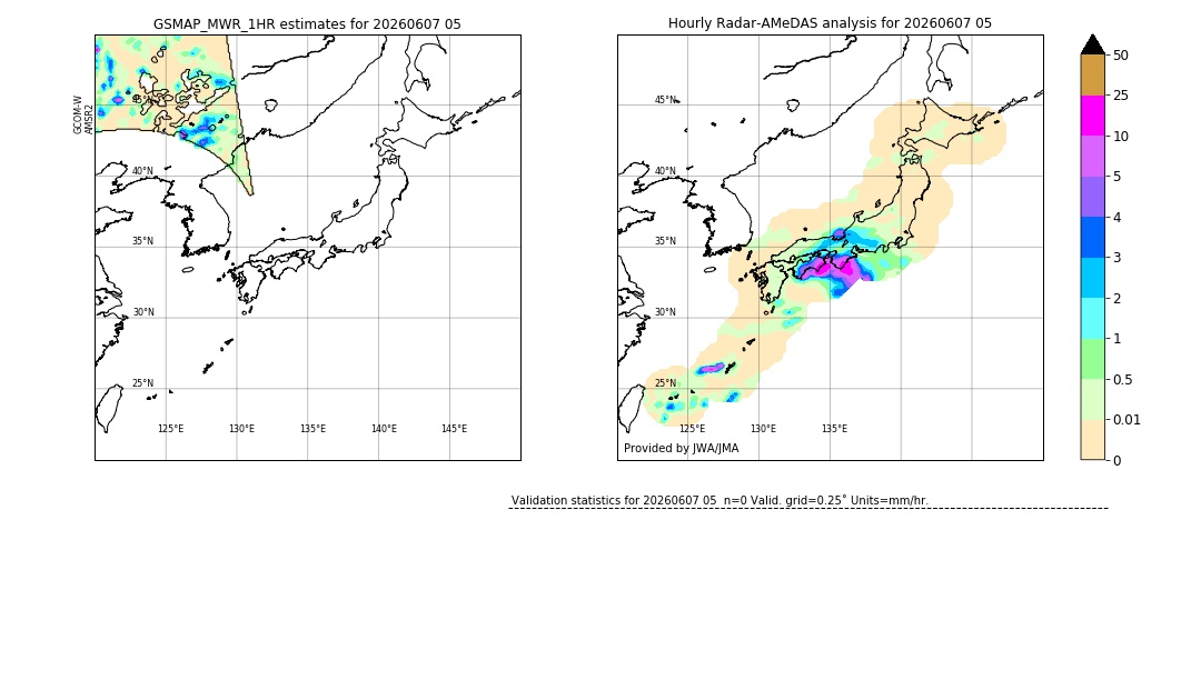 GSMaP MWR validation image. 2026/06/07 05