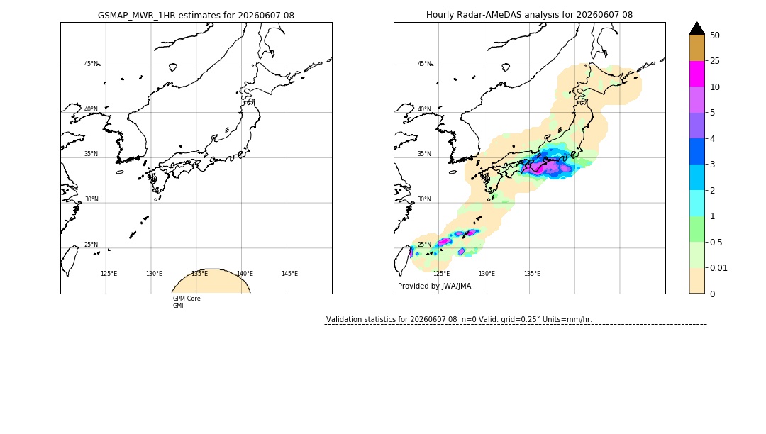 GSMaP MWR validation image. 2026/06/07 08