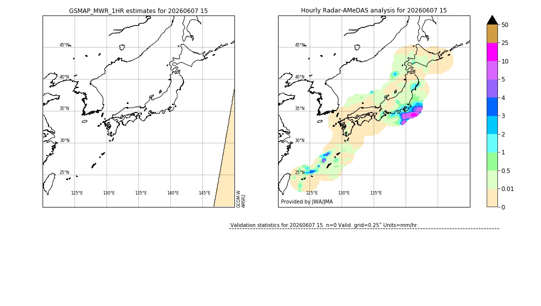 GSMaP MWR validation image. 2026/06/07 15