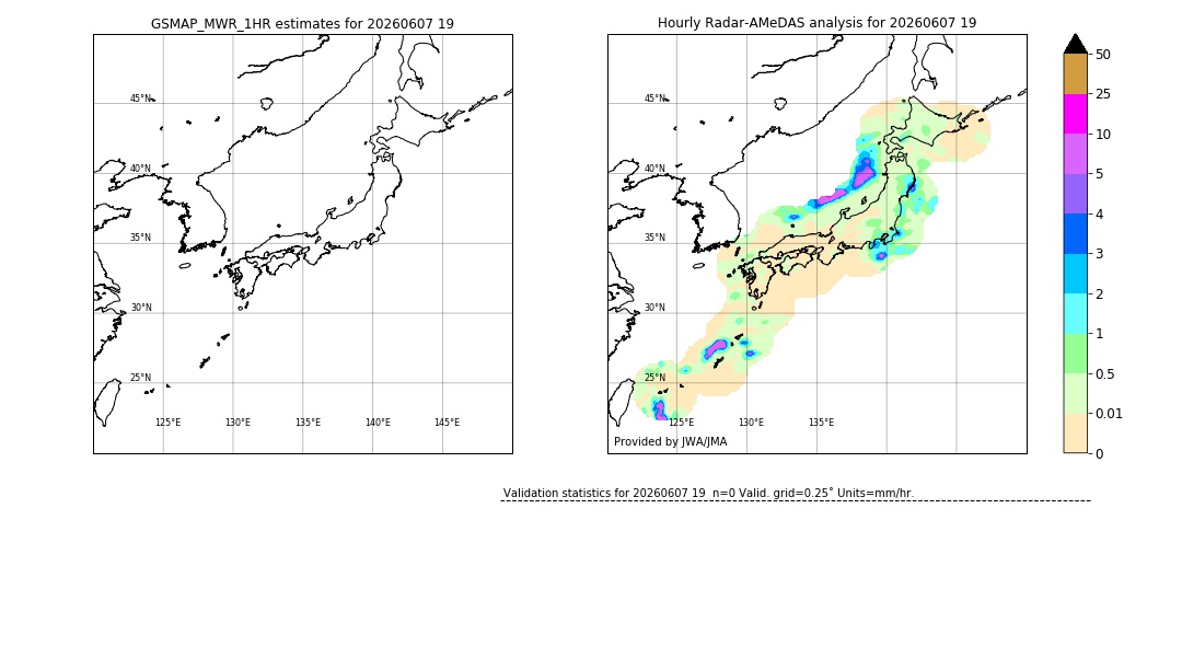 GSMaP MWR validation image. 2026/06/07 19