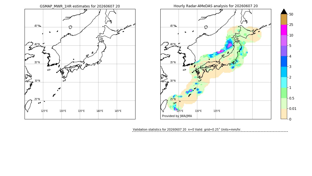 GSMaP MWR validation image. 2026/06/07 20