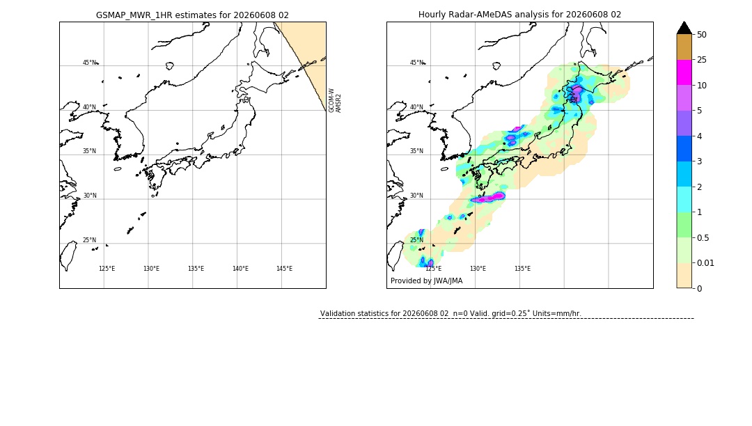 GSMaP MWR validation image. 2026/06/08 02
