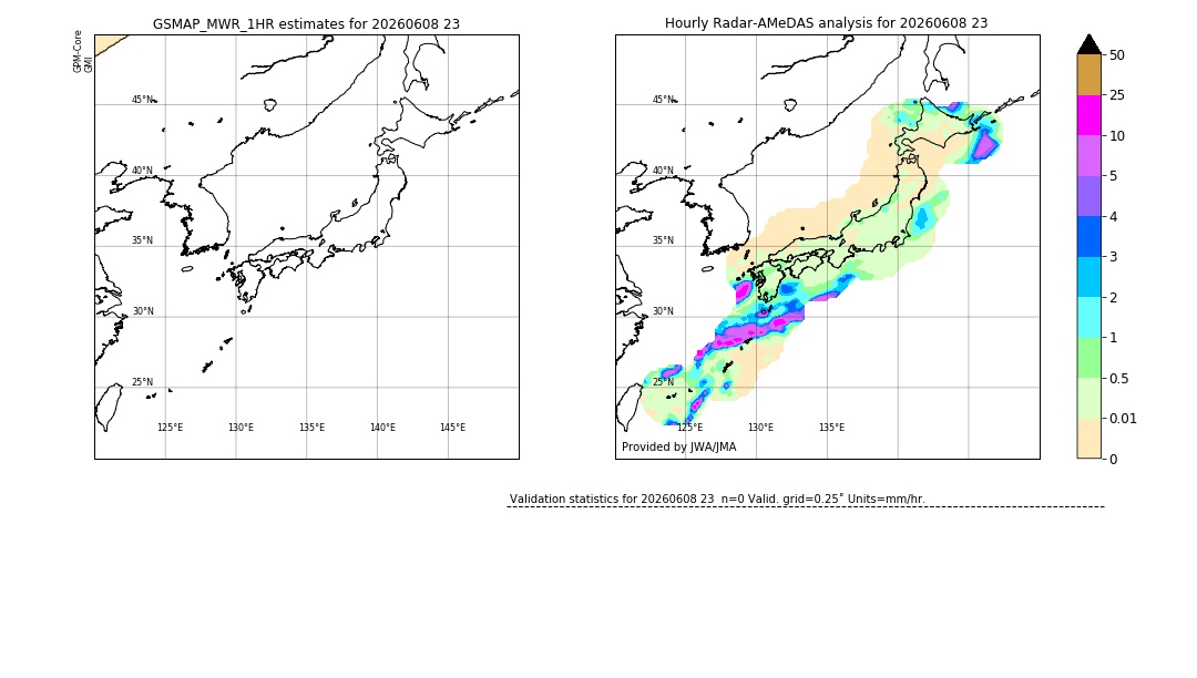 GSMaP MWR validation image. 2026/06/08 23