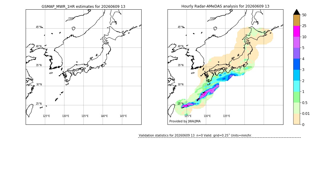 GSMaP MWR validation image. 2026/06/09 13