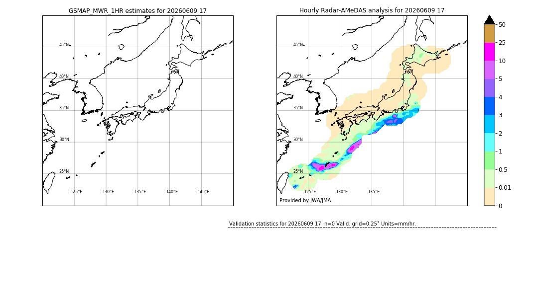 GSMaP MWR validation image. 2026/06/09 17
