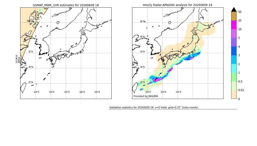 GSMaP MWR validation image. 2026/06/09 18