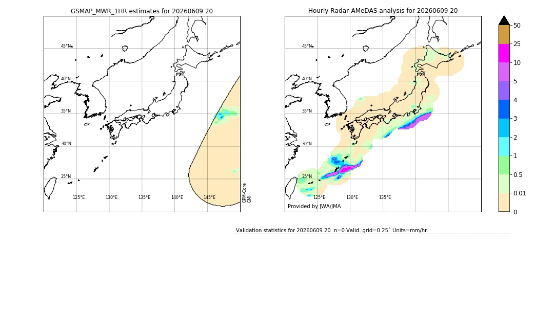 GSMaP MWR validation image. 2026/06/09 20