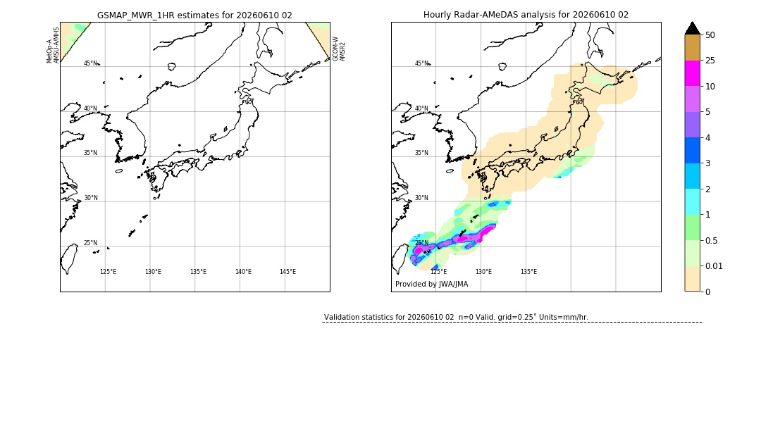 GSMaP MWR validation image. 2026/06/10 02