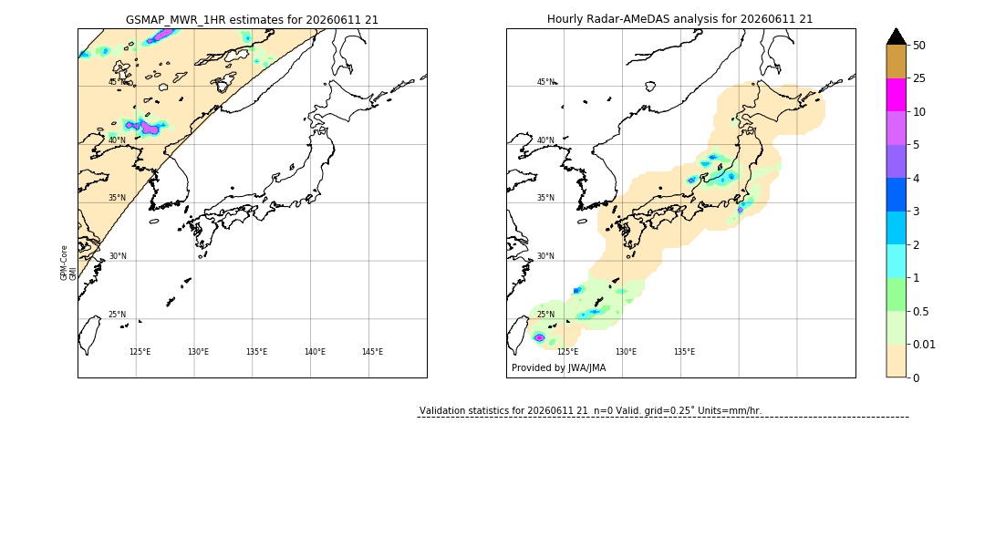 GSMaP MWR validation image. 2026/06/11 21