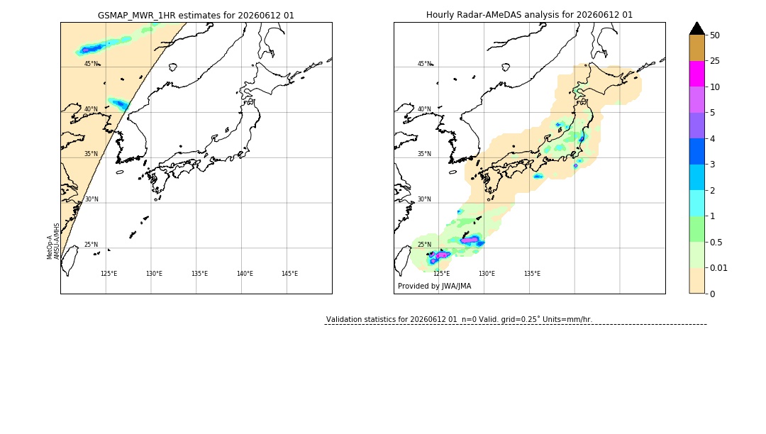GSMaP MWR validation image. 2026/06/12 01