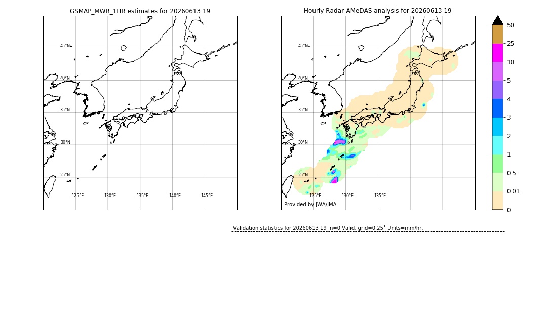 GSMaP MWR validation image. 2026/06/13 19
