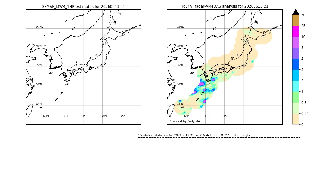 GSMaP MWR validation image. 2026/06/13 21