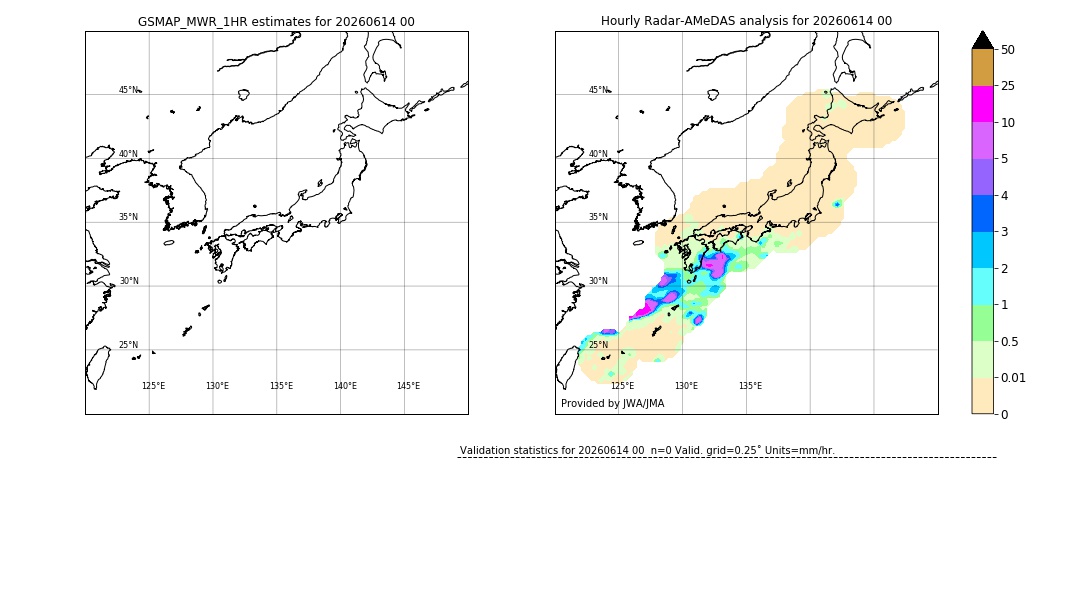 GSMaP MWR validation image. 2026/06/14 00