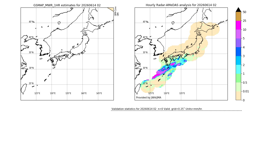 GSMaP MWR validation image. 2026/06/14 02