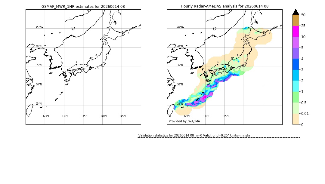 GSMaP MWR validation image. 2026/06/14 08