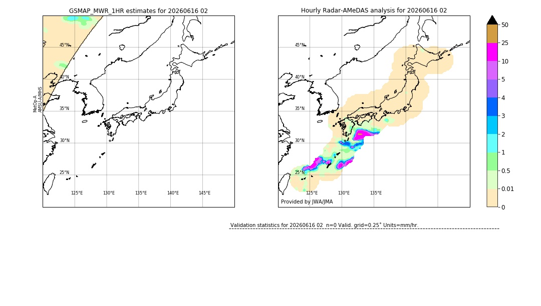 GSMaP MWR validation image. 2026/06/16 02