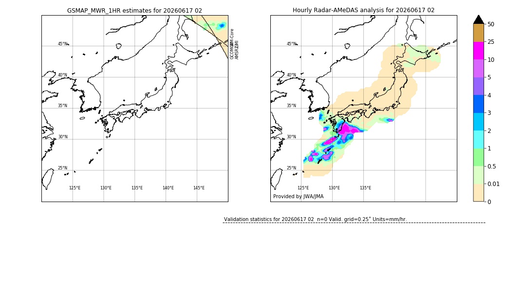 GSMaP MWR validation image. 2026/06/17 02