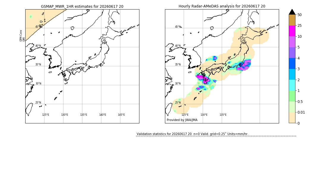 GSMaP MWR validation image. 2026/06/17 20