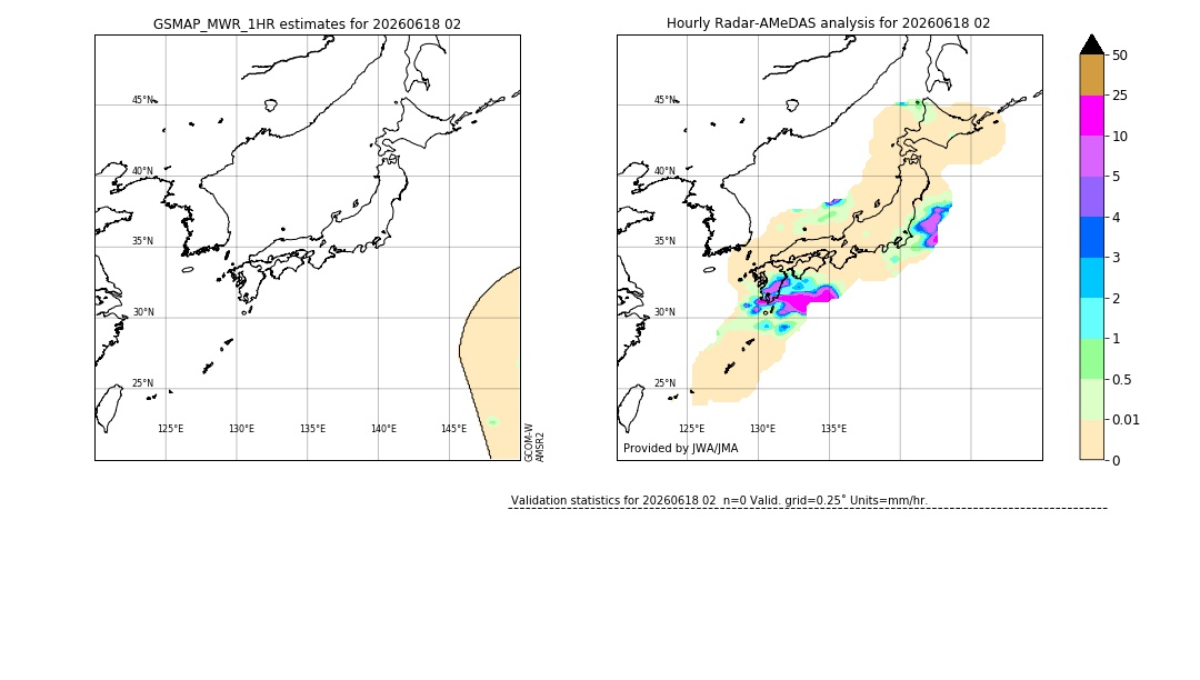 GSMaP MWR validation image. 2026/06/18 02