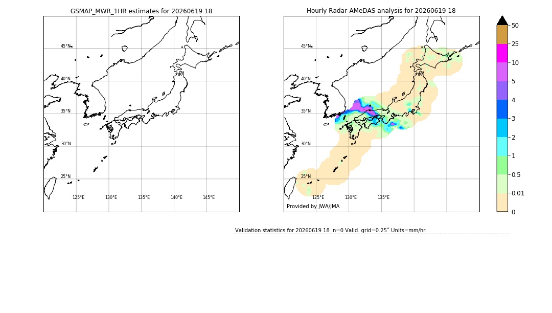 GSMaP MWR validation image. 2026/06/19 18