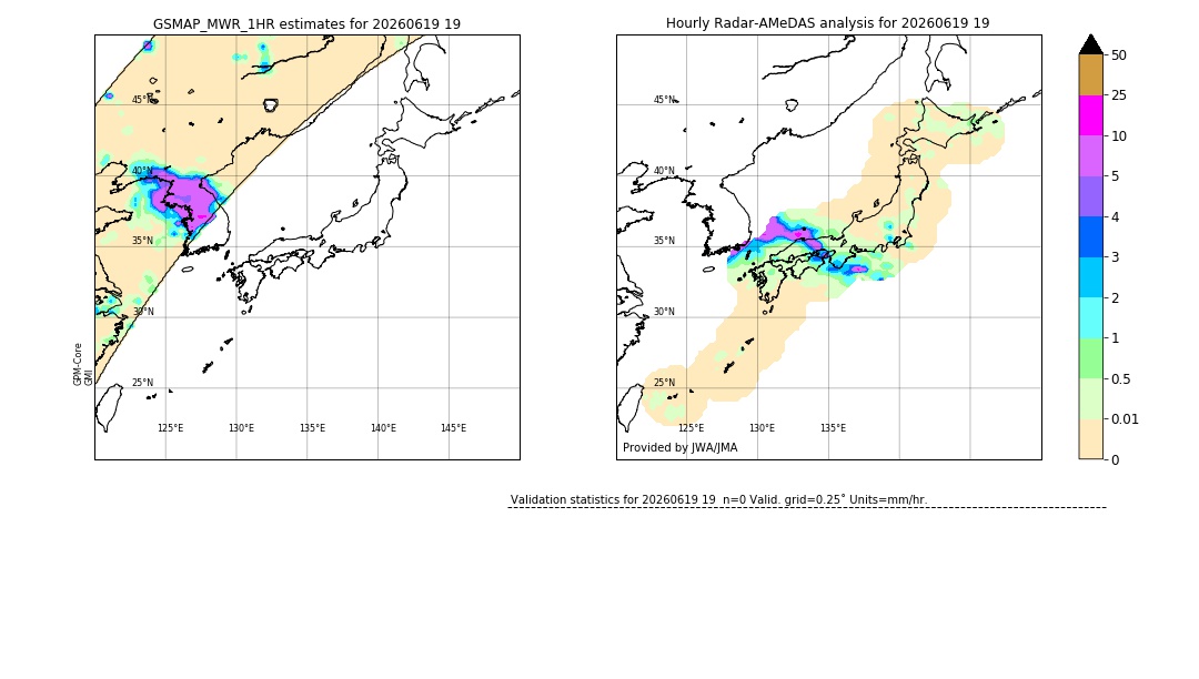GSMaP MWR validation image. 2026/06/19 19