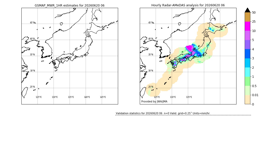 GSMaP MWR validation image. 2026/06/20 06