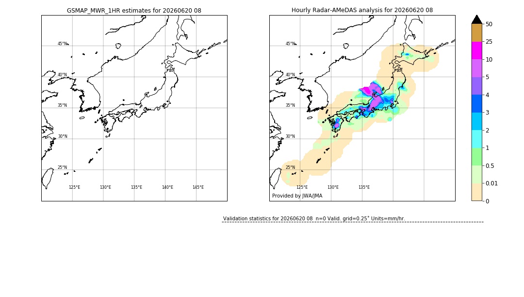 GSMaP MWR validation image. 2026/06/20 08