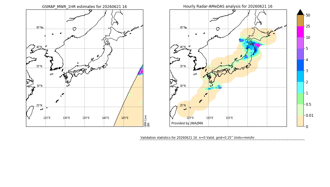 GSMaP MWR validation image. 2026/06/21 16
