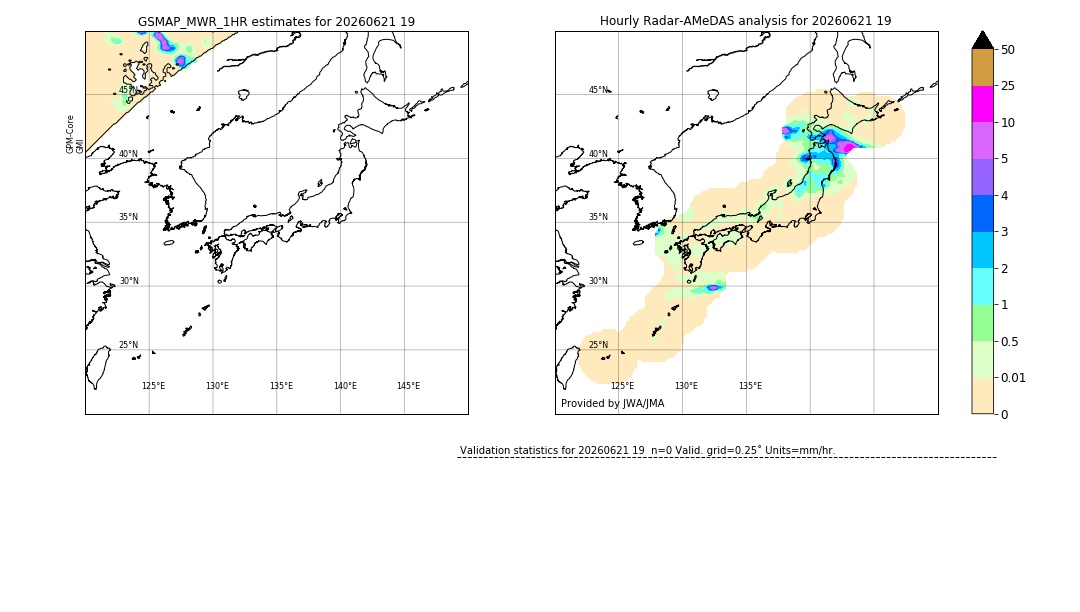 GSMaP MWR validation image. 2026/06/21 19