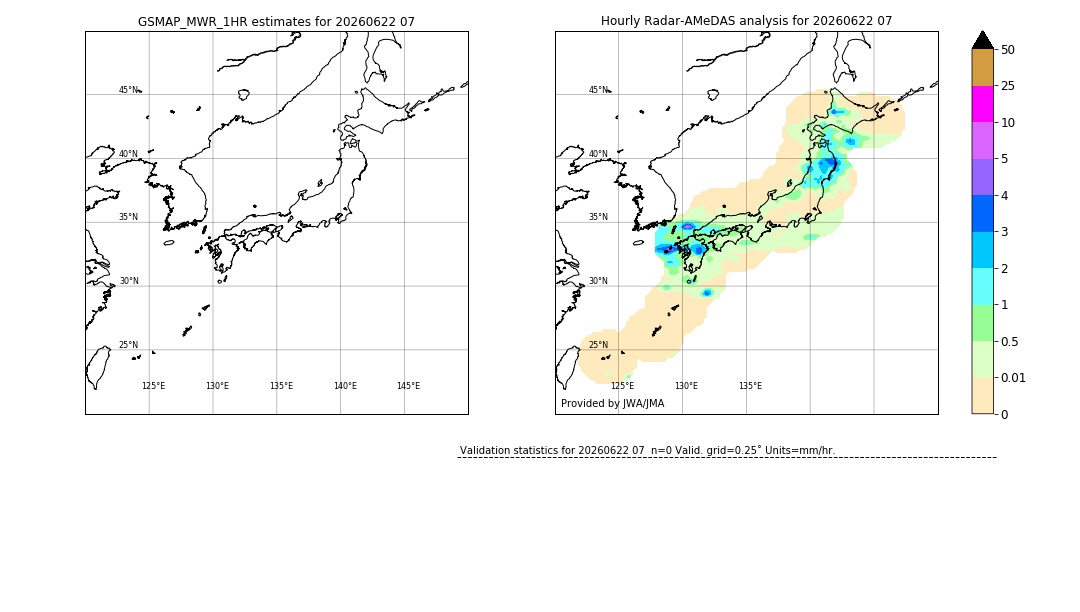 GSMaP MWR validation image. 2026/06/22 07