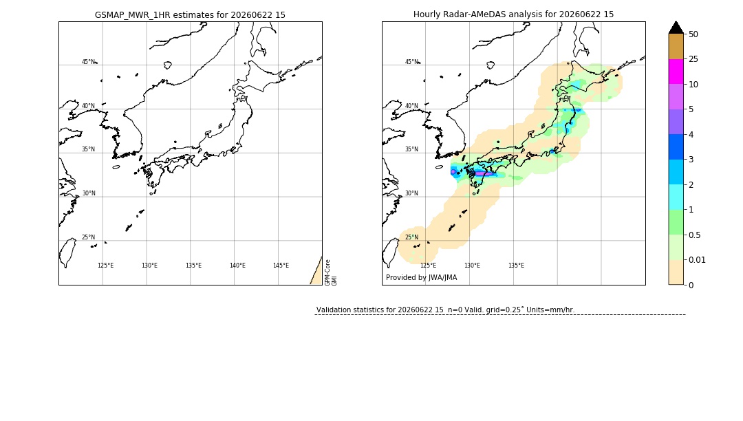 GSMaP MWR validation image. 2026/06/22 15