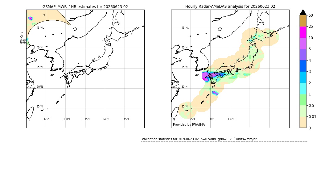GSMaP MWR validation image. 2026/06/23 02