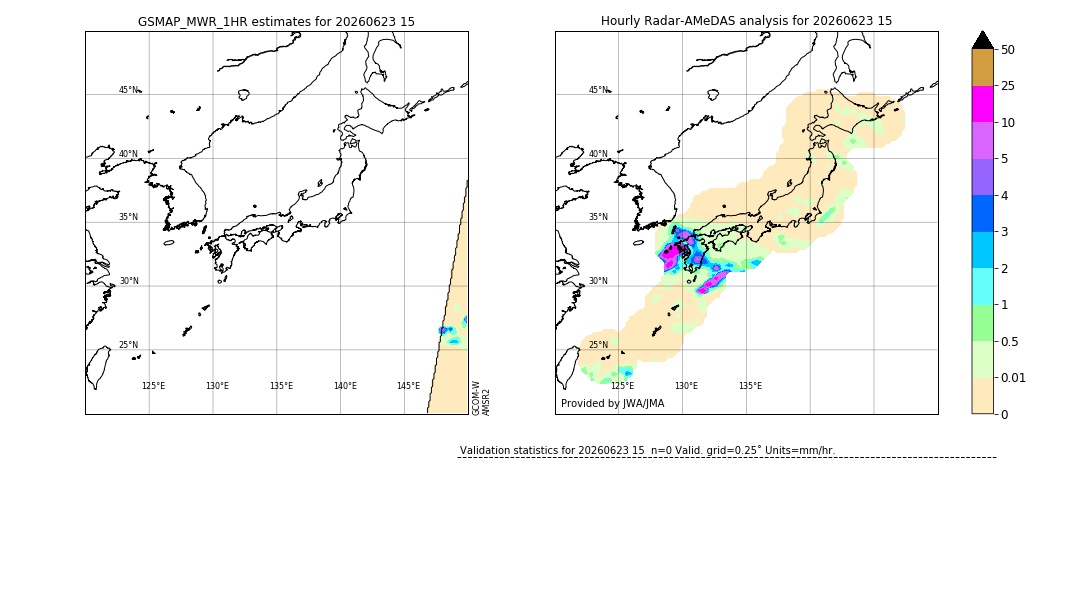 GSMaP MWR validation image. 2026/06/23 15